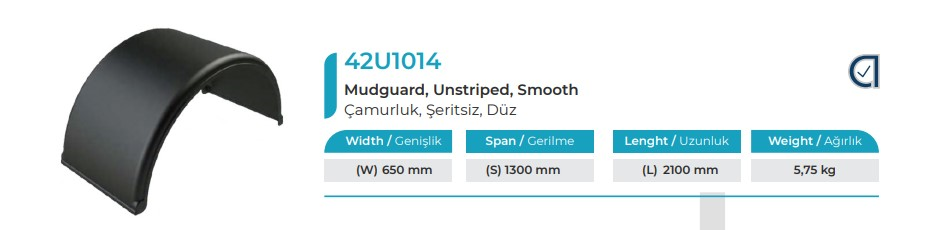 CAMURLUK 650 X 2100 X 1300 MM DUZ SERITSIZ AYMEKS